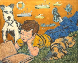 DavidBromley -painting -boy with a book