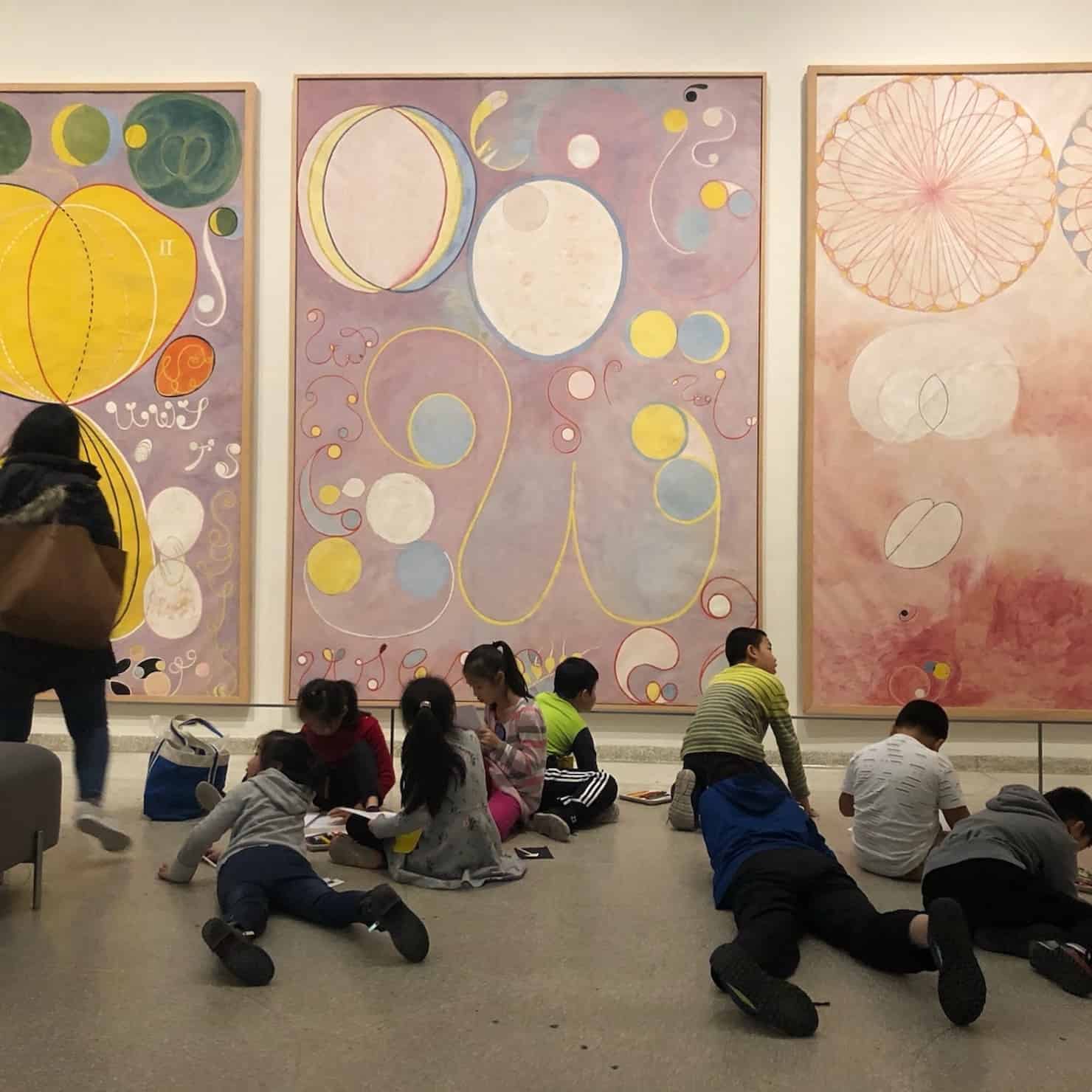 children at the Hilma ad Klint exhibition 
