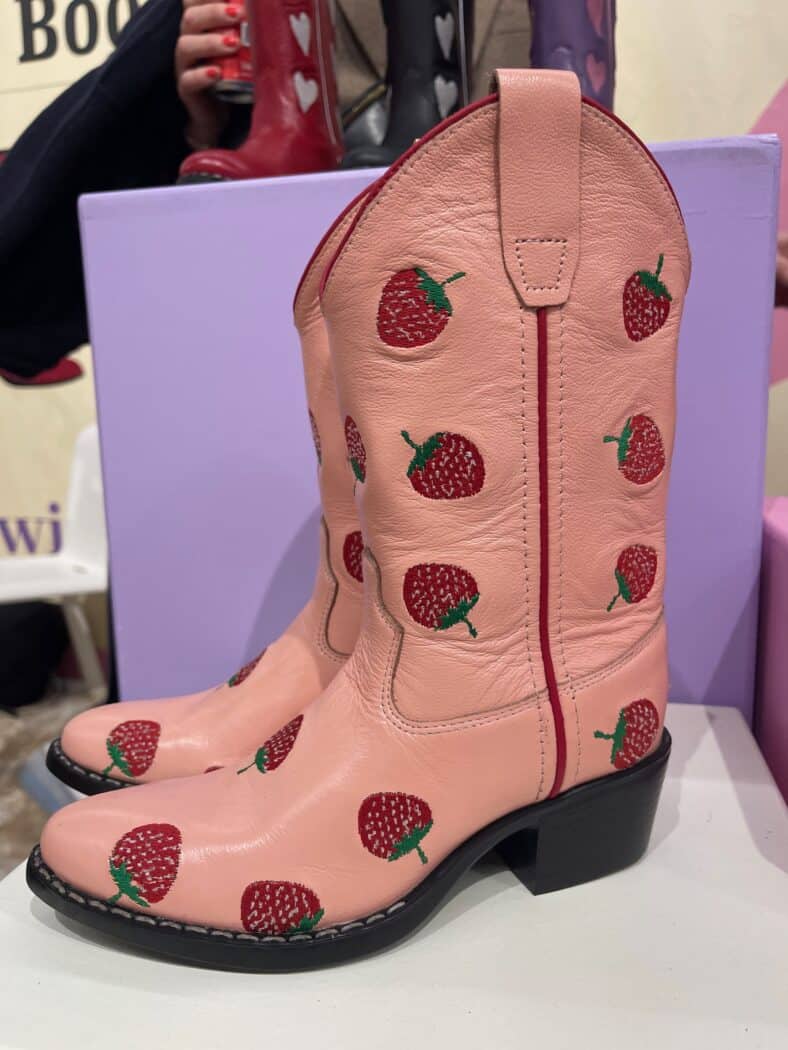 Bootstpock strawberry embroidered girls cowboy boot